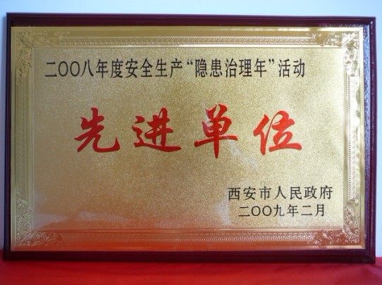 2009年2月，被西安市人民当驹炖为2008年度安全出产“隐患治理年”活动先进单元
